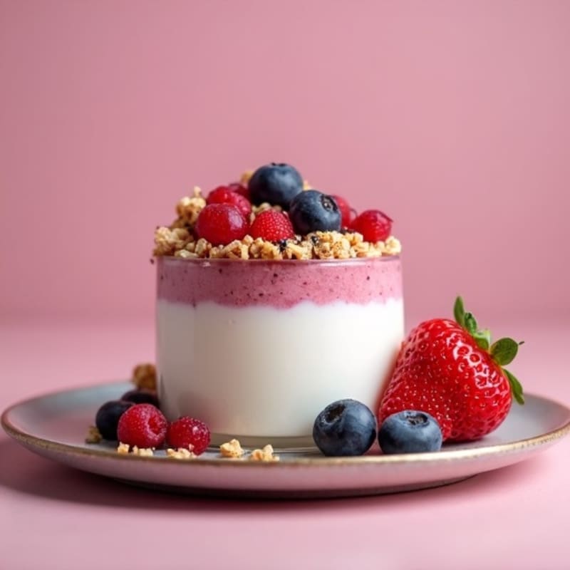 Greek Yogurt Protein Mousse with Mixed Berries