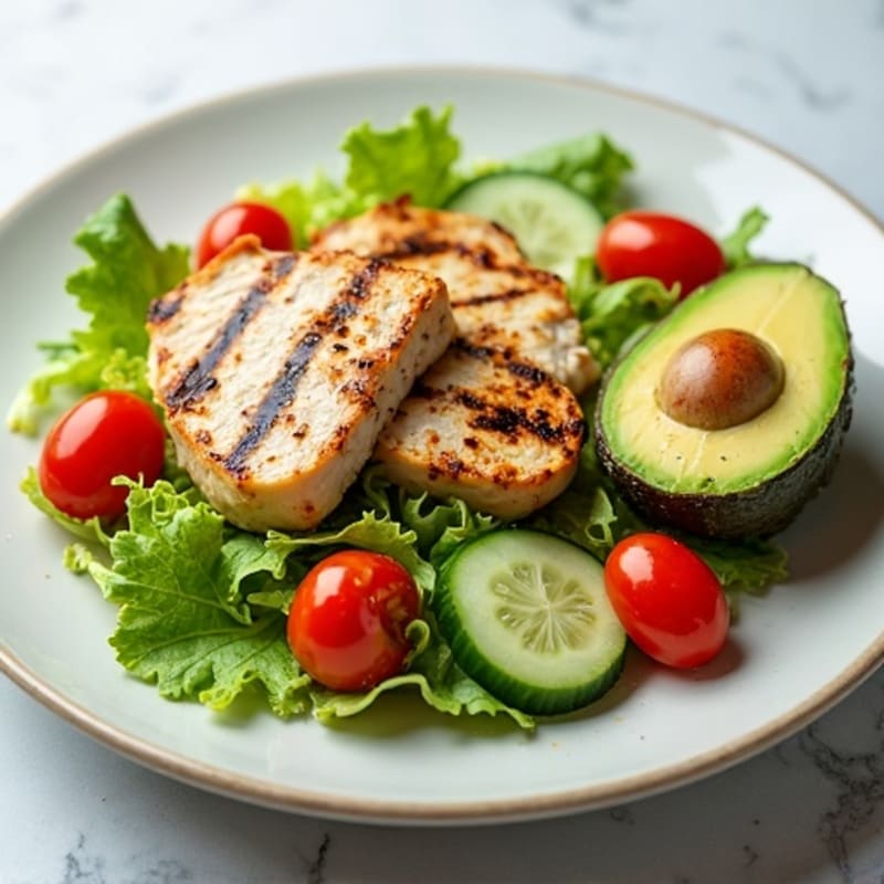 Grilled Turkey Breast Salad with Cucumber and Lemon Vinaigrette
