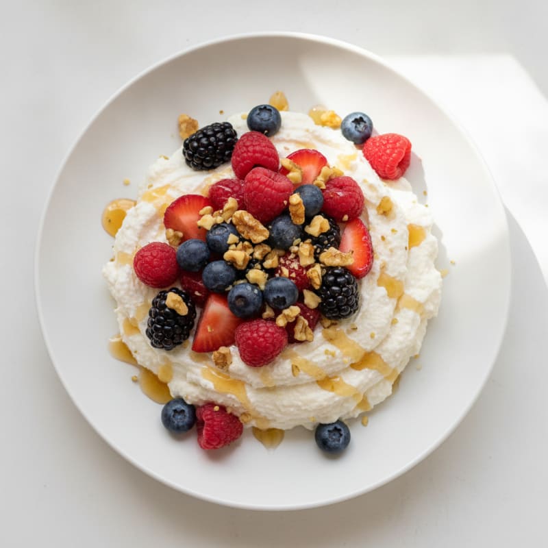 Silky Greek Yogurt Protein Mousse with Mixed Berries