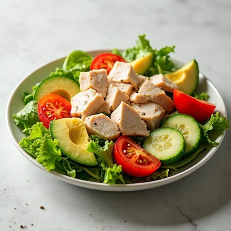 Chopped Turkey and Fresh Vegetable Salad with Zesty Oregano Vinaigrette
