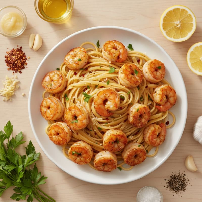 Garlic Butter Shrimp Scampi with Linguine