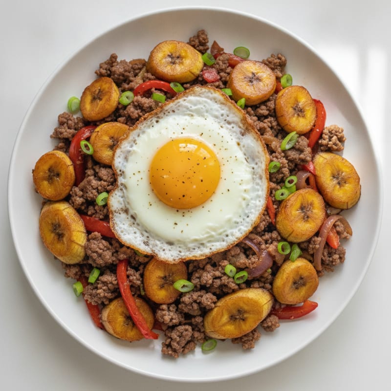 Lean Ground Beef and Plantain Stir-Fry