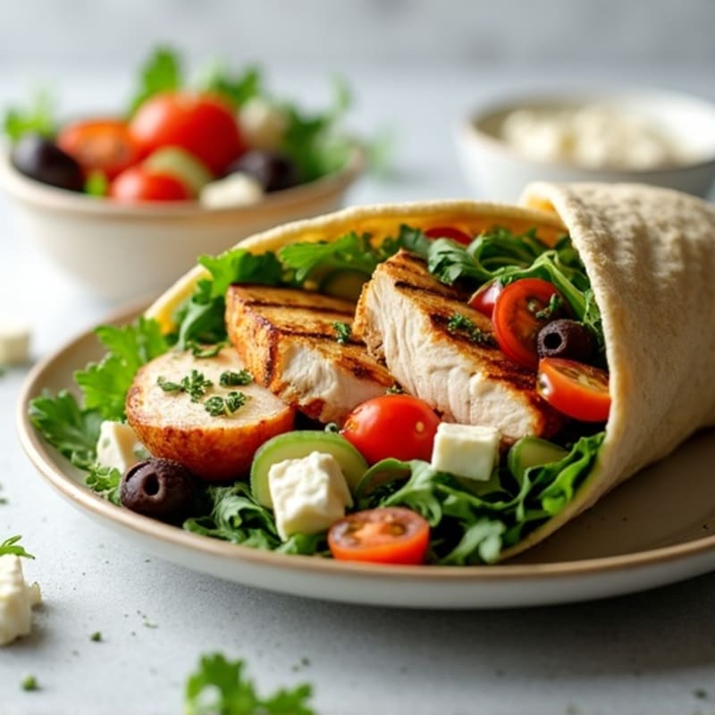 Fresh Greek Herb Grilled Chicken Wrap