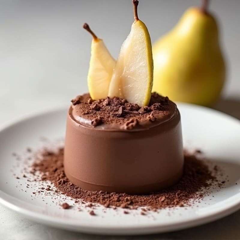 Dark Chocolate Protein Mousse with Pear and Greek Yogurt