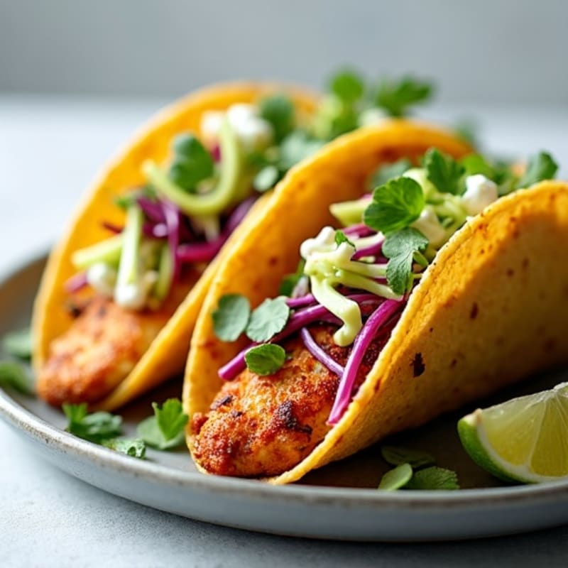 Crispy Sheet Pan Chicken Tacos with Fresh Lime Slaw