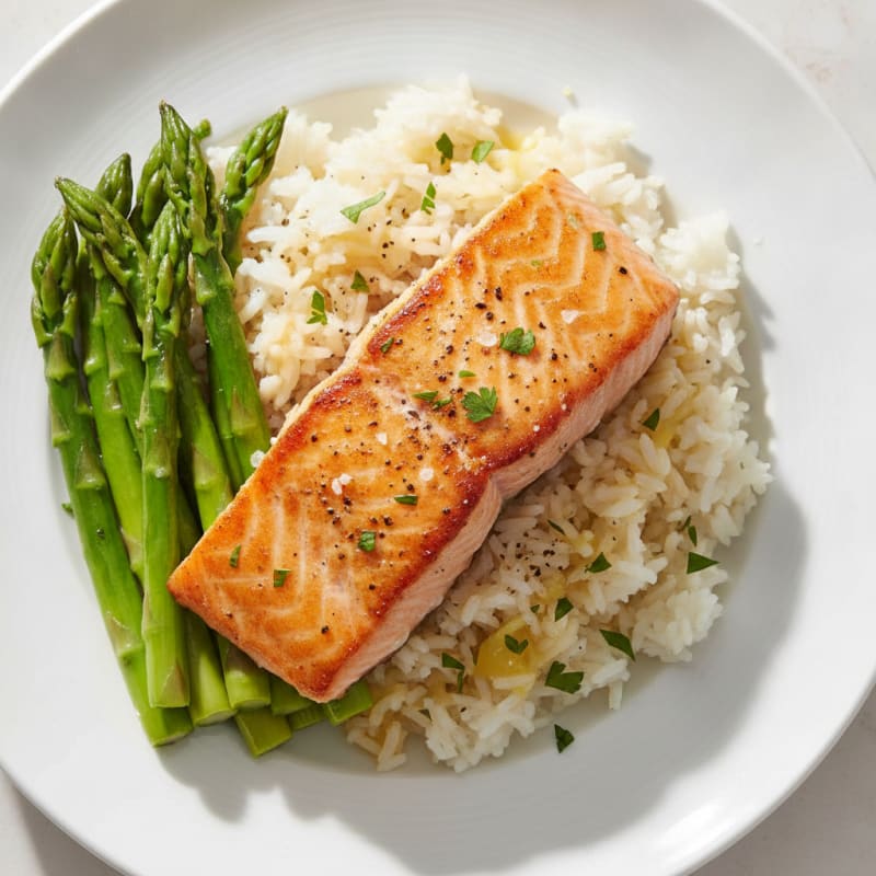 Pan-Seared Salmon with Jasmine Rice
