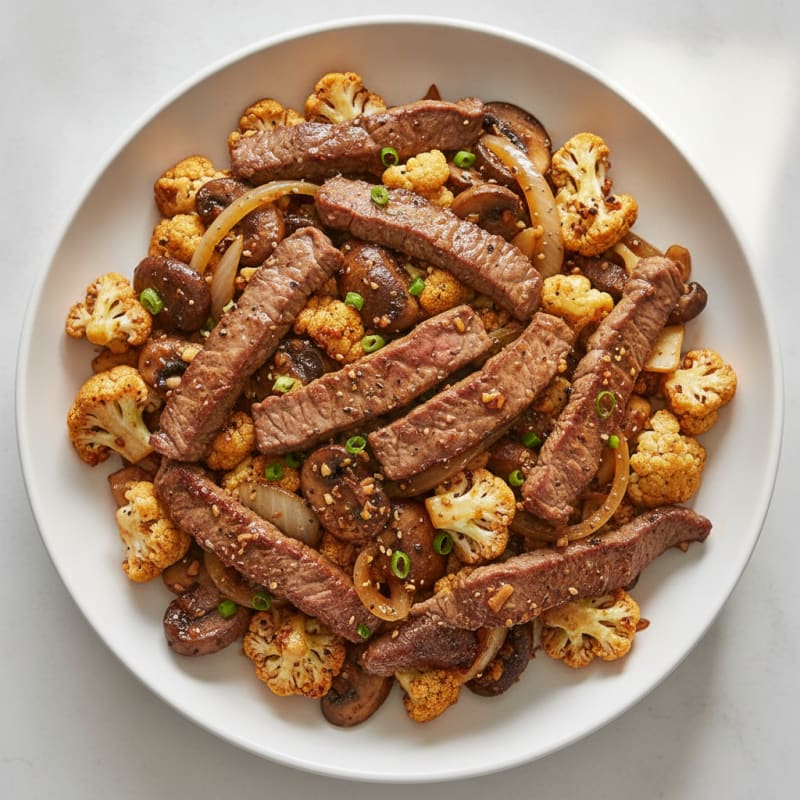 Sirloin Steak and Cauliflower Stir-Fry