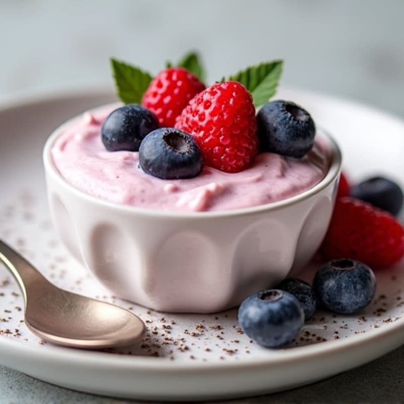 Silky Greek Yogurt Protein Pudding with Berries