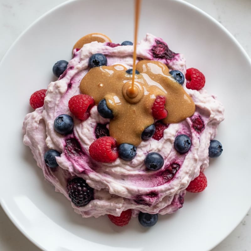 Silky Greek Yogurt Protein Mousse with Mixed Berries