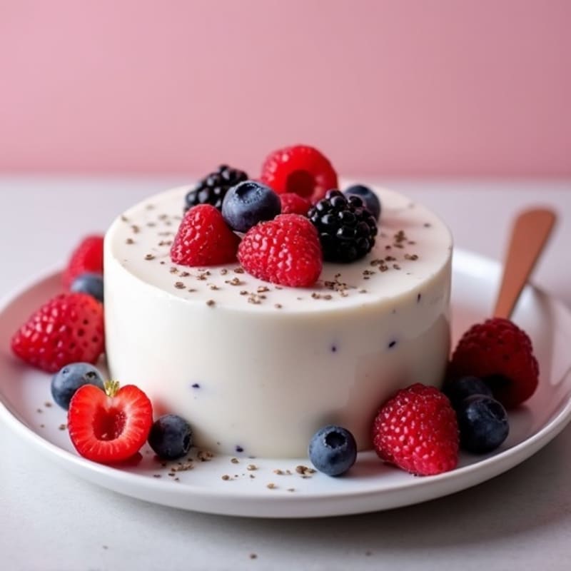 Silky Greek Yogurt Protein Pudding with Mixed Berries