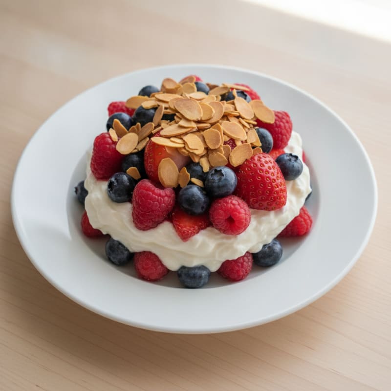 Greek Yogurt Protein Parfait with Mixed Berries
