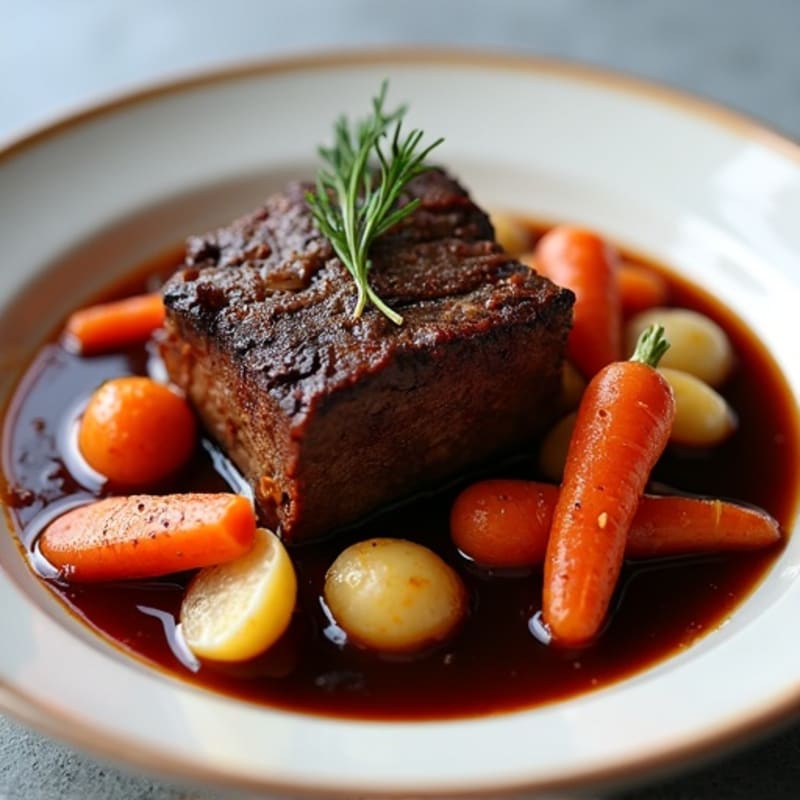 Red Wine Braised Short Ribs with Root Vegetables