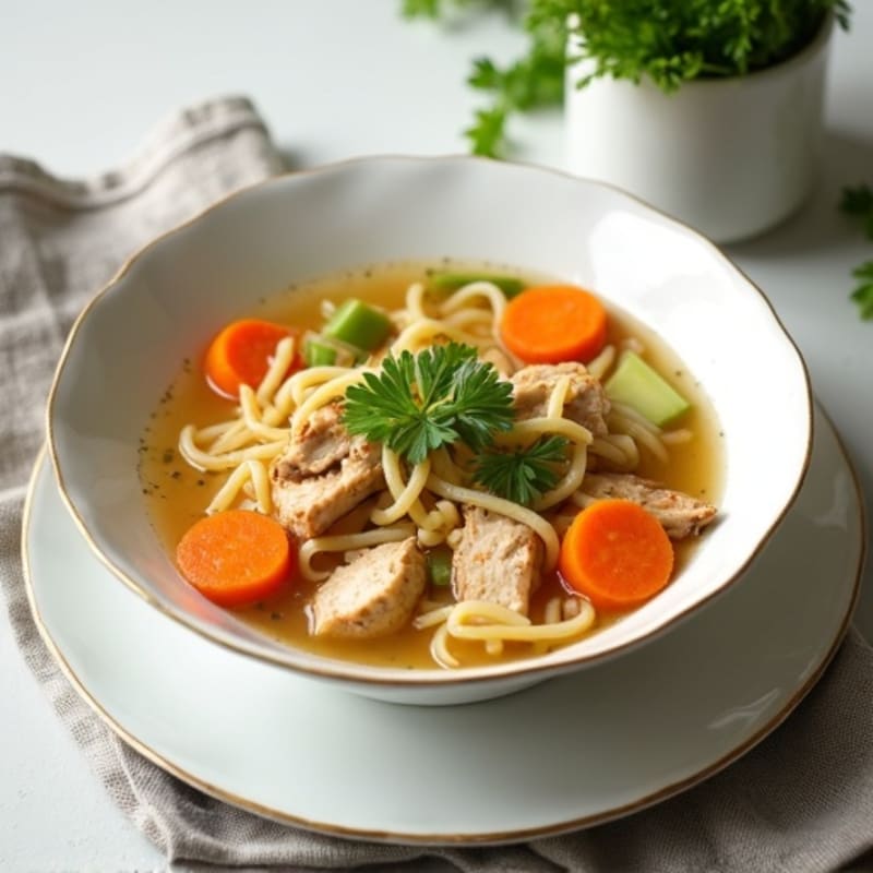 Aromatic Chicken Noodle Soup with Fresh Herbs