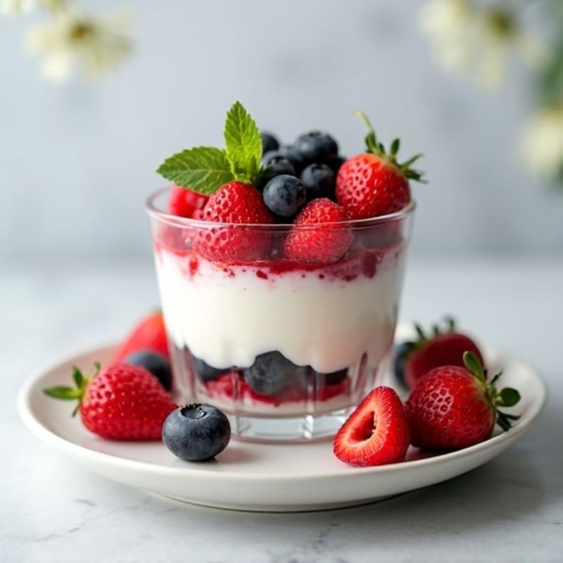 Greek Yogurt Protein Parfait with Mixed Berries