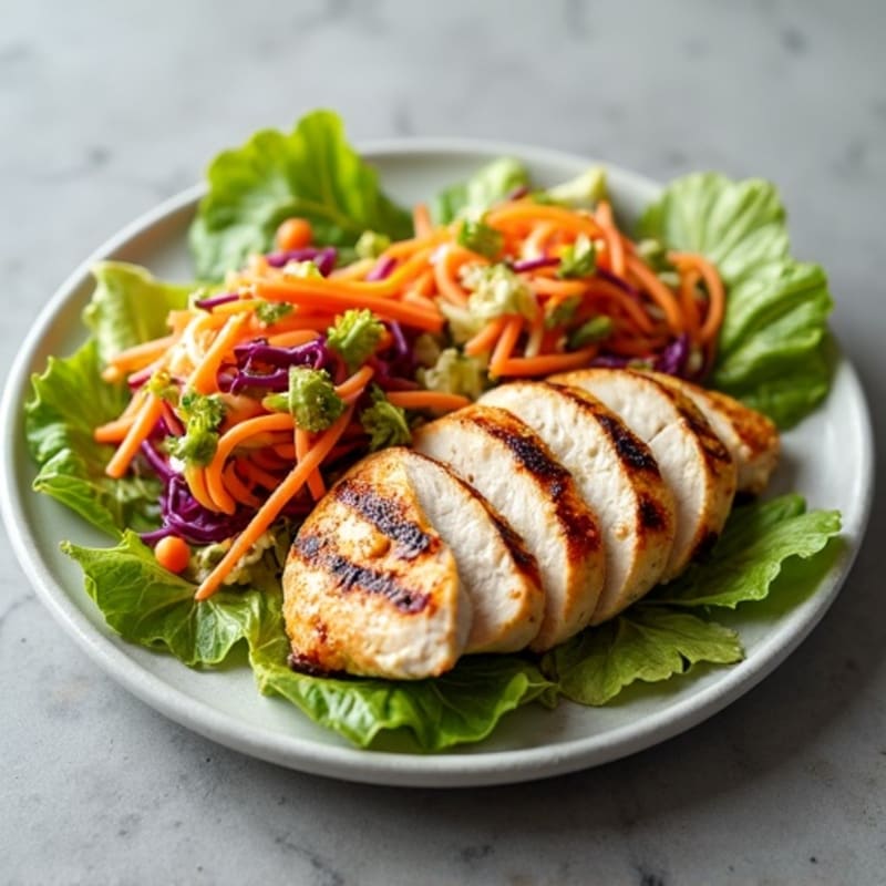 Grilled Chicken Breast with Crisp Cabbage Slaw