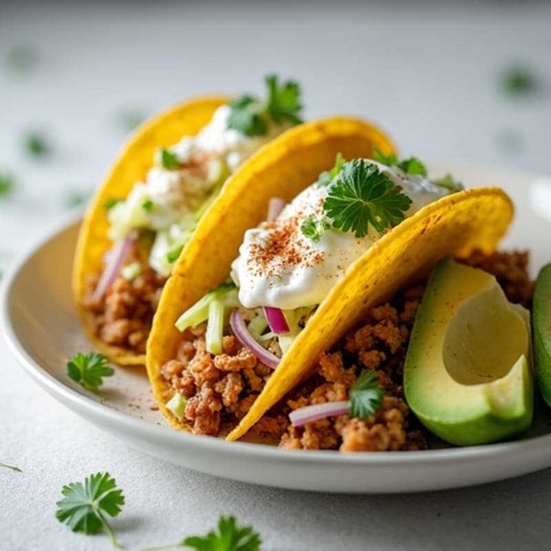Lean Ground Chicken Tacos with Fresh Cabbage Slaw