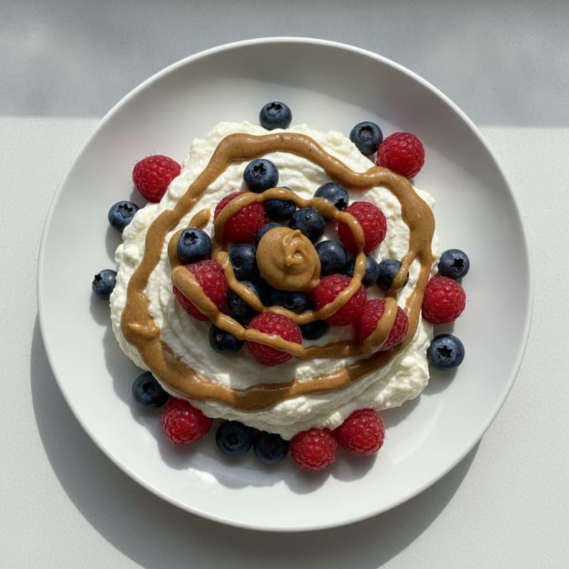 Silky Greek Yogurt Protein Mousse with Mixed Berries