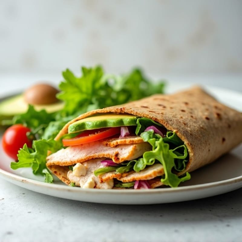 Turkey Avocado Wrap with Fresh Greens