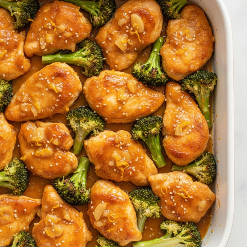 Baked Orange Chicken with Broccoli