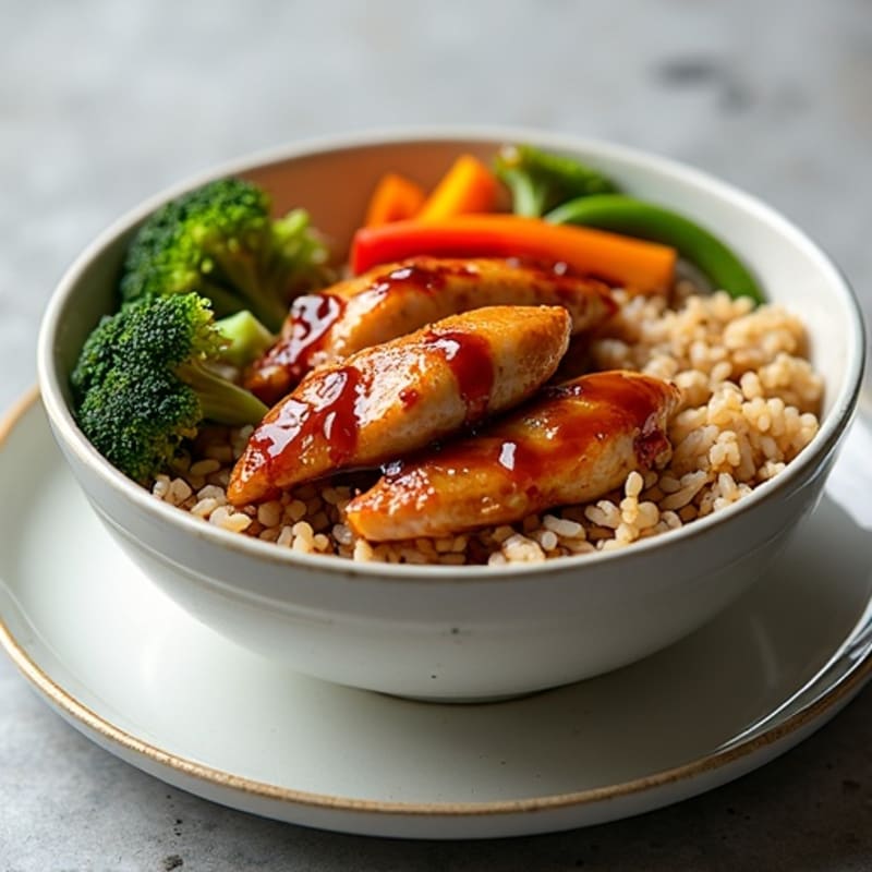 Sticky Garlic-Ginger Teriyaki Chicken Bowl