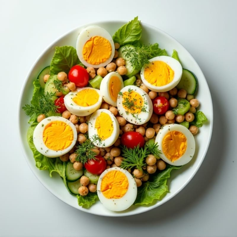 Protein-Rich Boiled Egg Salad with Fresh Herbs and Crunchy Veggies