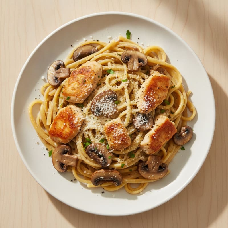 Truffle Mushroom Linguine with Parmesan