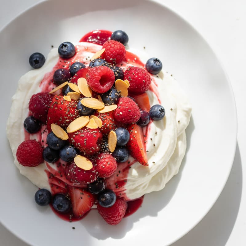 Silky Greek Yogurt Protein Mousse with Mixed Berries