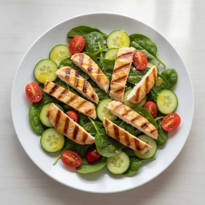 Grilled Chicken and Spinach Salad with Lemon Vinaigrette