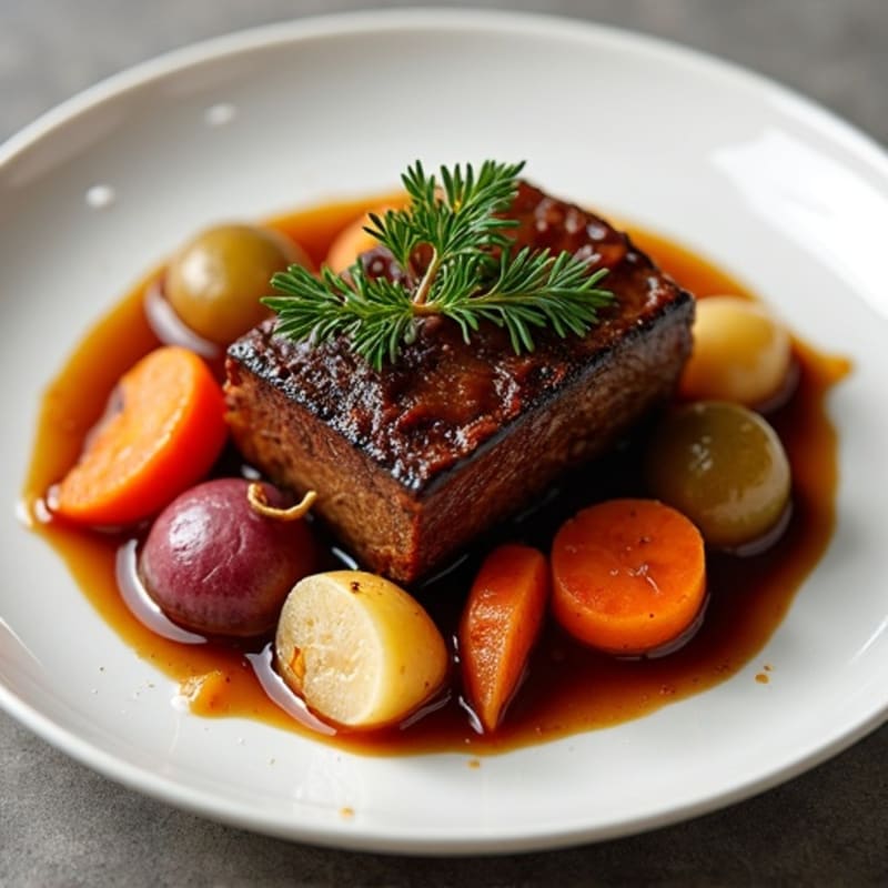 Red Wine Braised Short Ribs with Root Vegetables