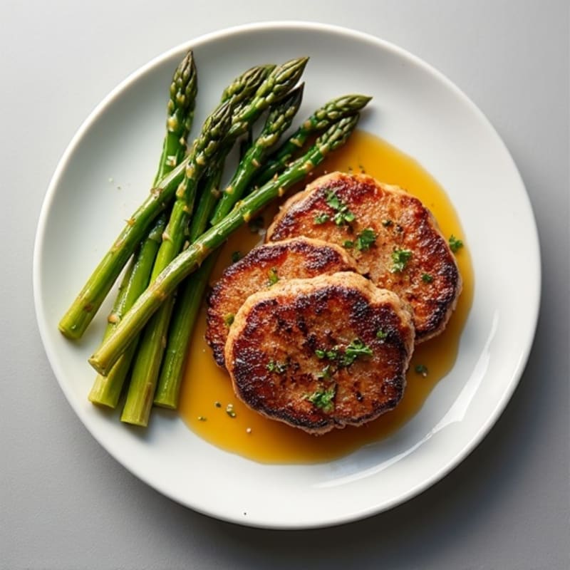 Pan-Seared Lamb Cutlets with Roasted Asparagus