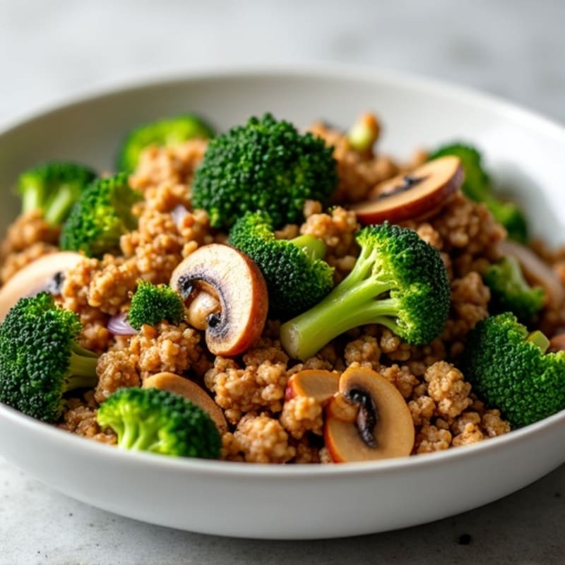 Lean Ground Turkey and Crispy Broccoli Skillet