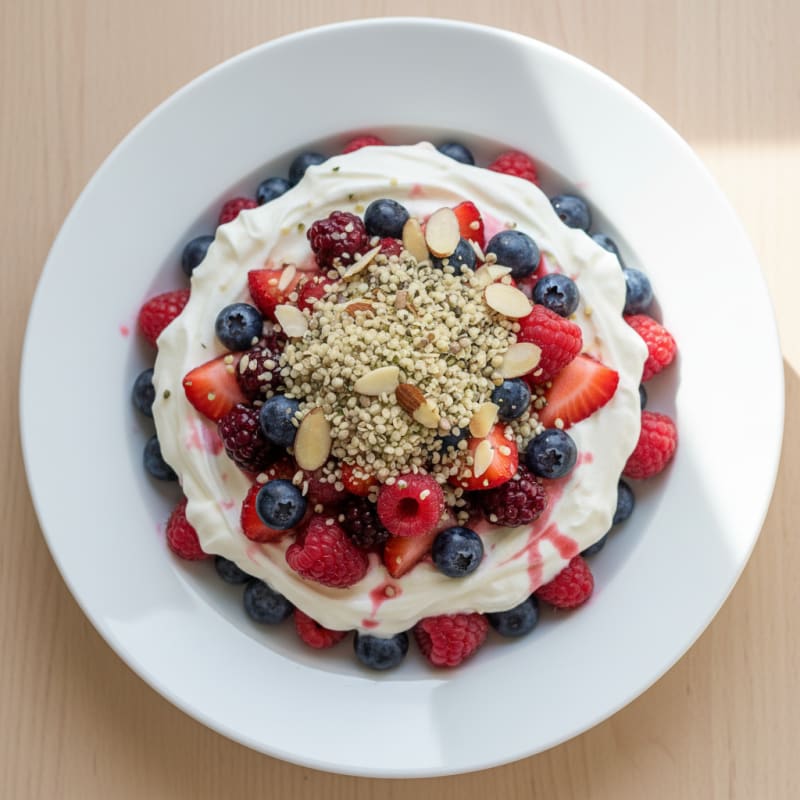 Greek Yogurt Protein Parfait with Mixed Berries