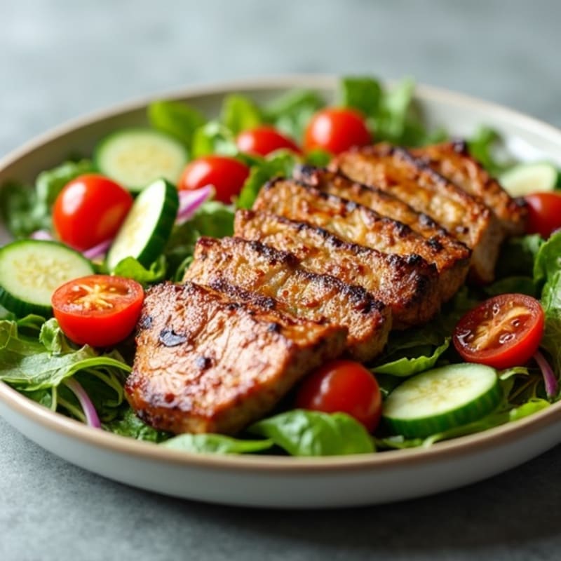 Grilled Steak and Chicken Salad with Mixed Greens