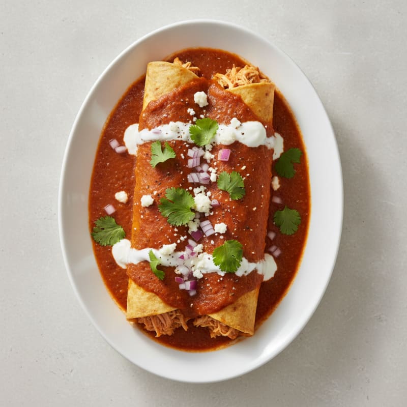 Chicken Enchiladas with Guajillo Sauce