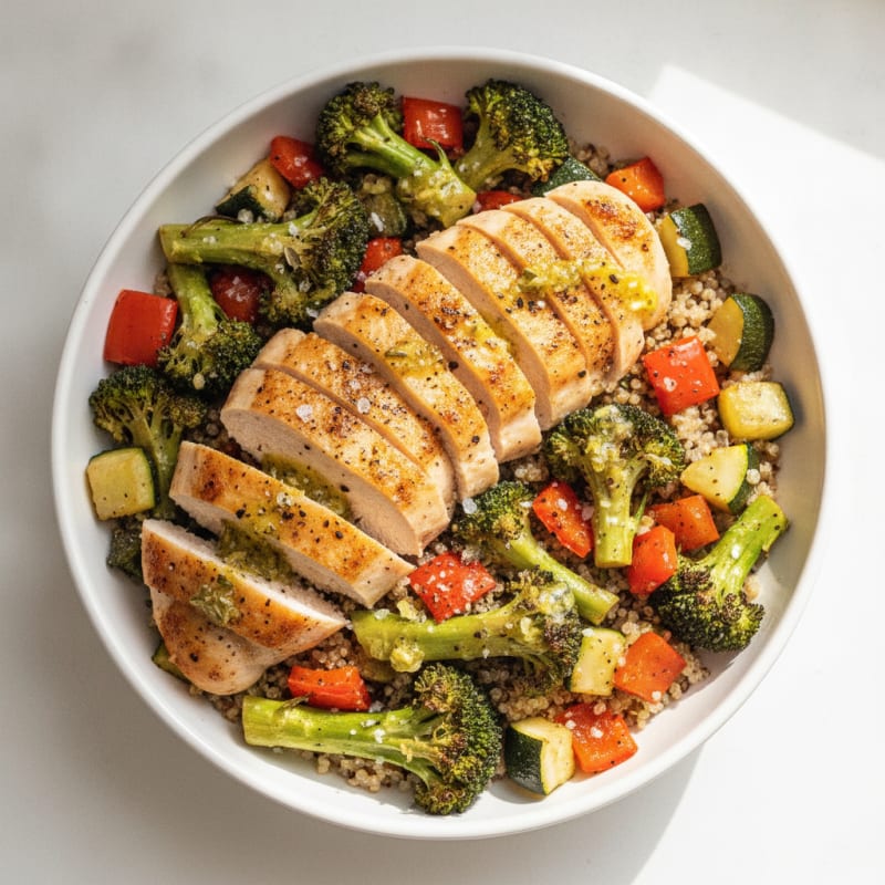 Chicken and Roasted Vegetable Power Bowl