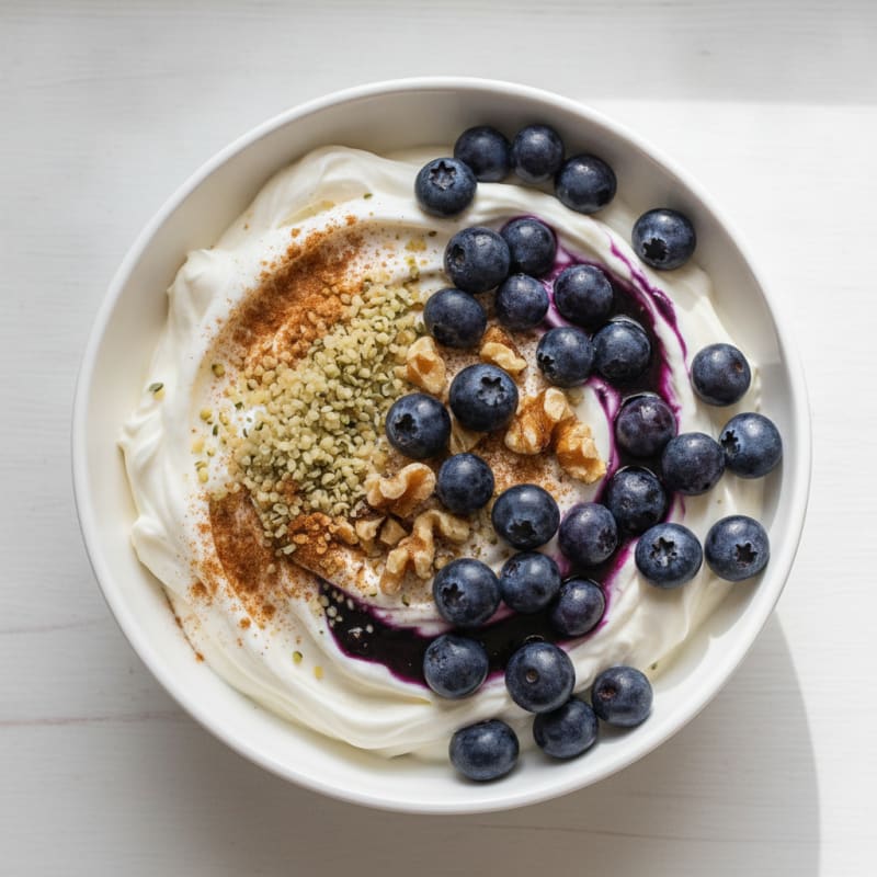 High-Protein Blueberry Vanilla Yogurt Bowl
