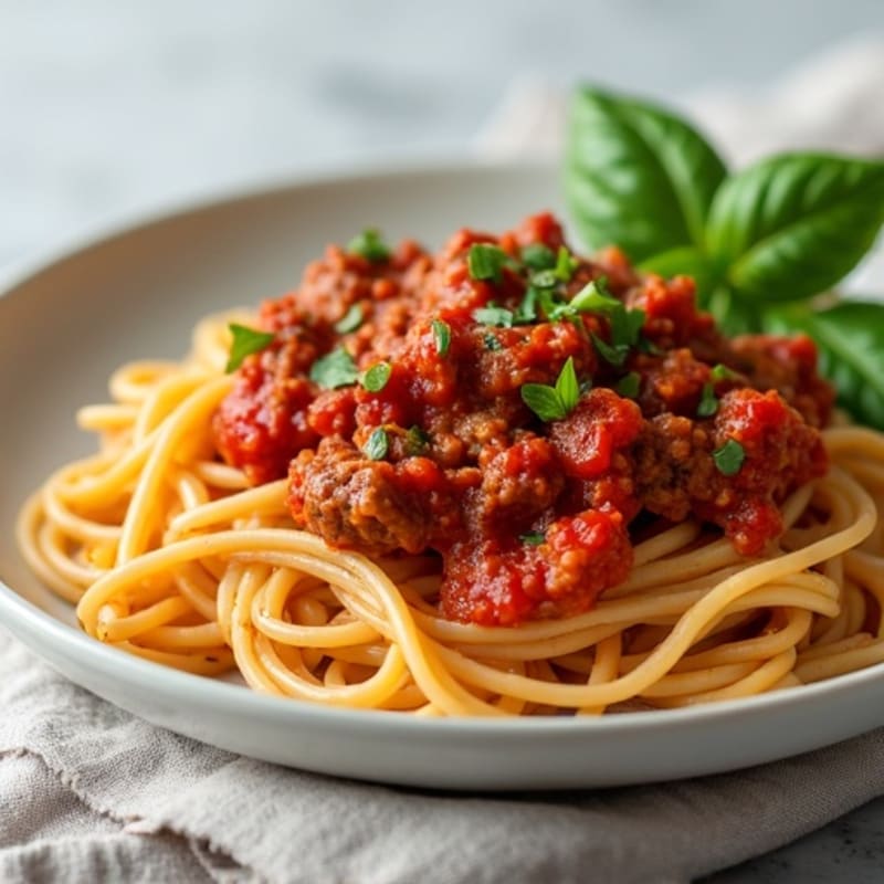 Lean Ground Beef and Rich Tomato Protein Spaghetti
