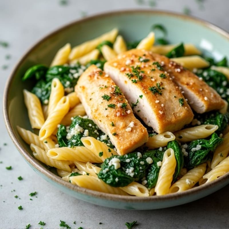Creamy Lemon Herb Chicken Pasta with Spinach
