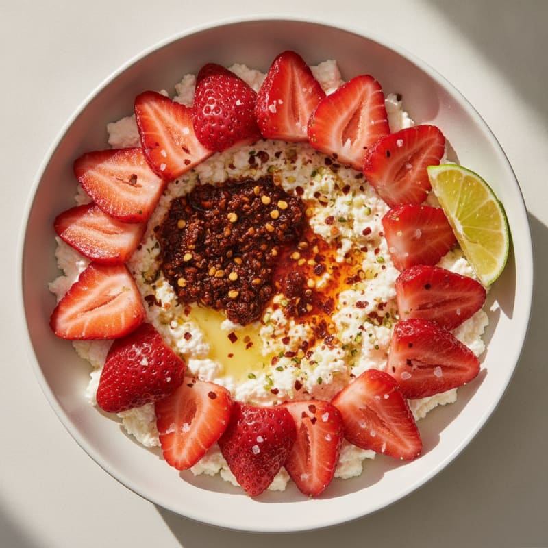 Spicy Cottage Cheese and Fruit Bowl