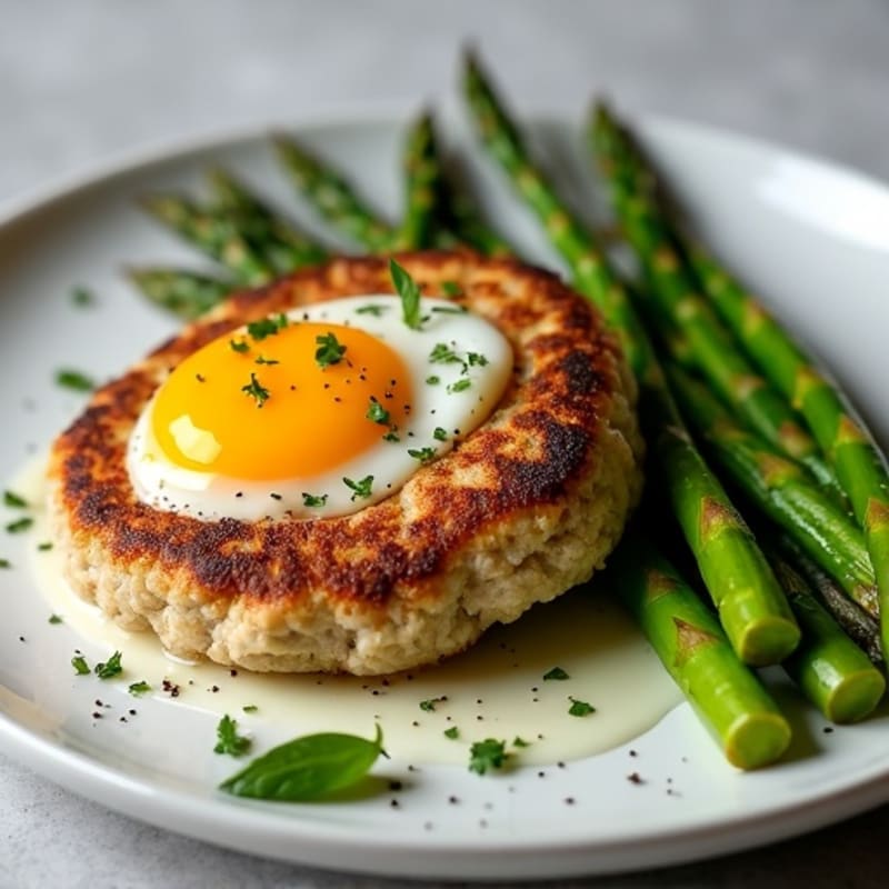 Juicy Herb Turkey Patties with Roasted Asparagus