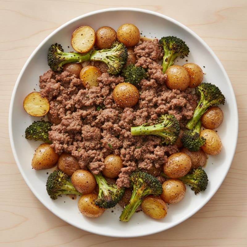 Ground Beef and Broccoli Sheet Pan
