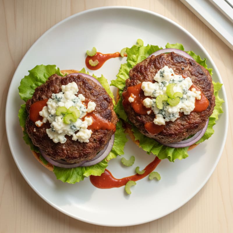 Buffalo Blue Cheese Beef Burgers