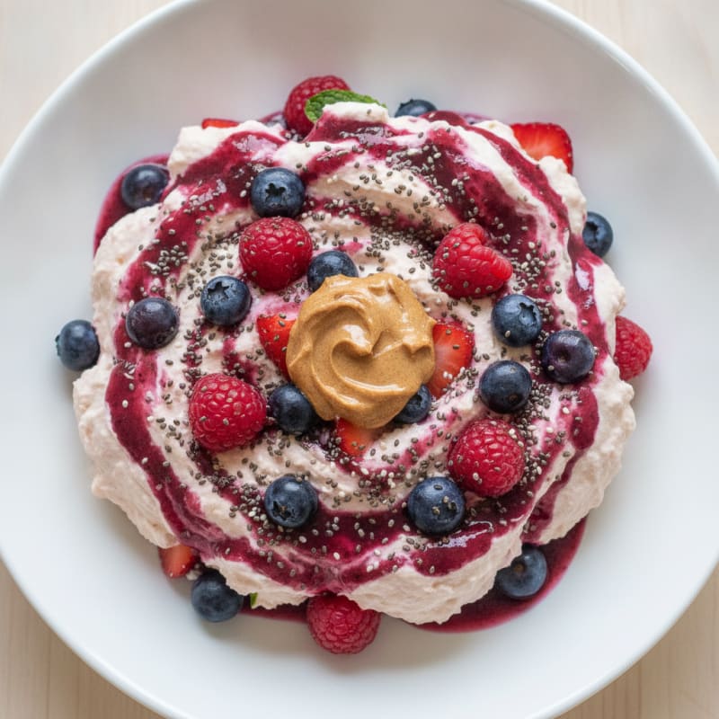 Silky Greek Yogurt Protein Mousse with Mixed Berries