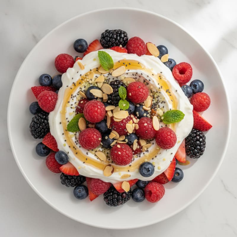 Creamy Greek Yogurt Protein Parfait with Mixed Berries