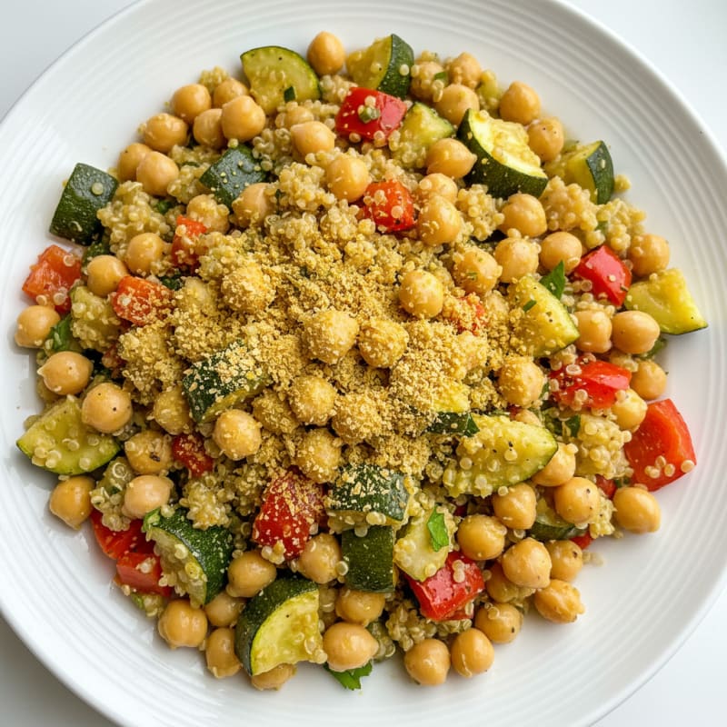 Chickpea and Quinoa Salad with Roasted Vegetables