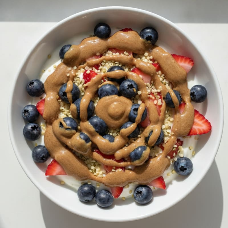 Creamy Greek Yogurt Bowl with Berries and Almond Butter