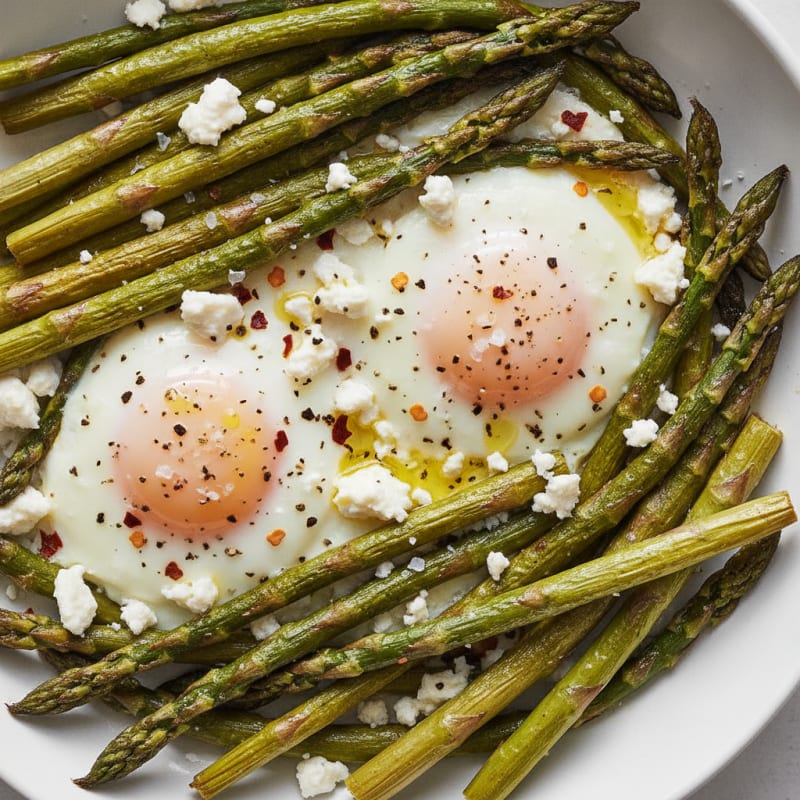Baked Eggs with Roasted Asparagus