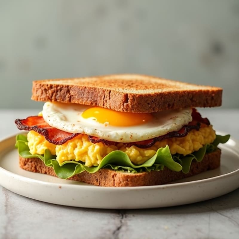 Crispy Bacon and Creamy Avocado Whole Grain Sandwich