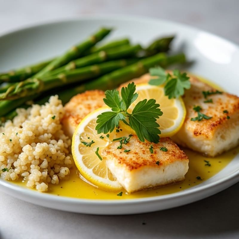 Crispy Pan-Seared Cod with Lemon and Herbs