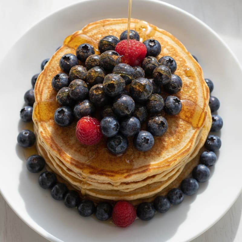 Fluffy Buttermilk Pancakes with Berries